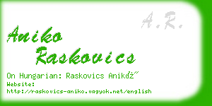 aniko raskovics business card